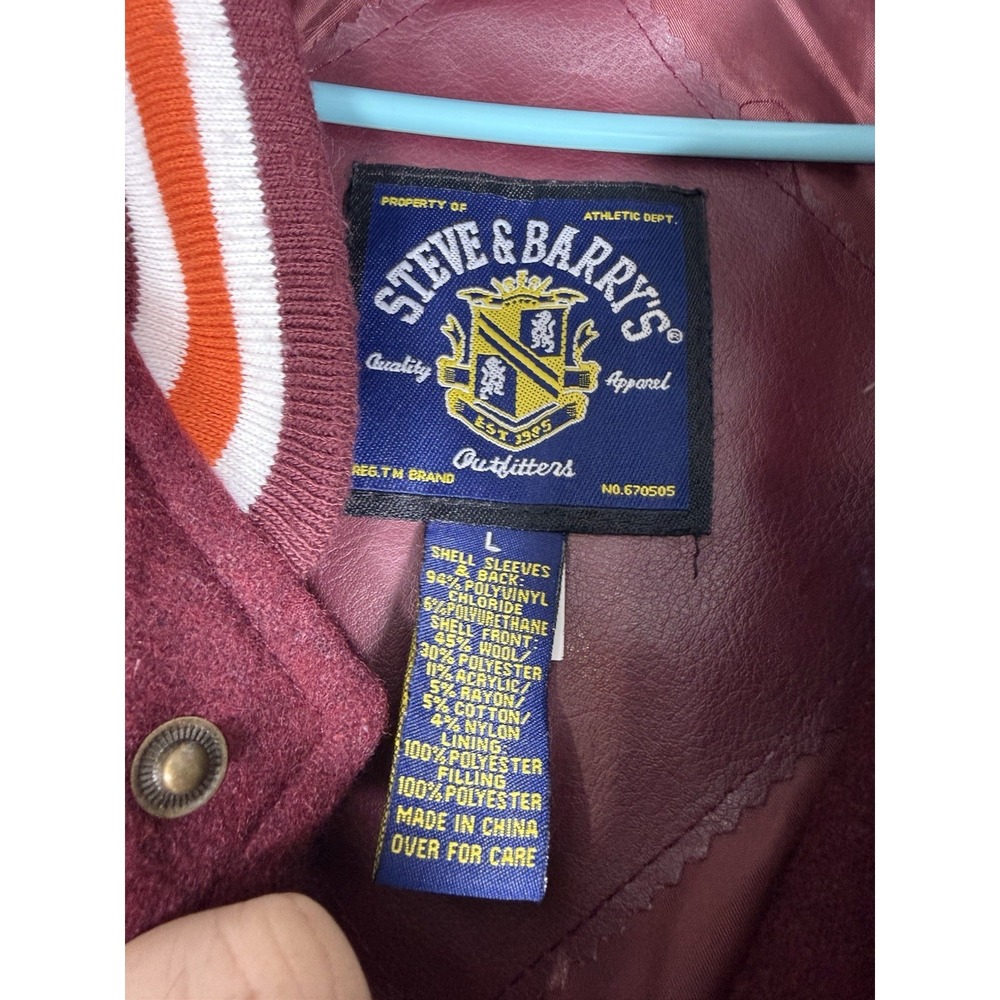 VTG Virginia Tech Hokies Wool Varsity Jacket Men's Large Steve And Barry's 90s - Picture 3 of 8